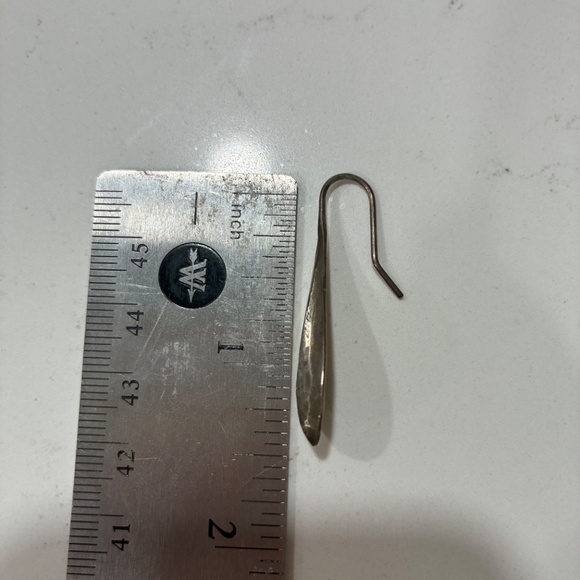 James Avery Retired Hammered Teardrop Sterling Silver .925 Earrings 1.6" Long - Picture 2 of 4